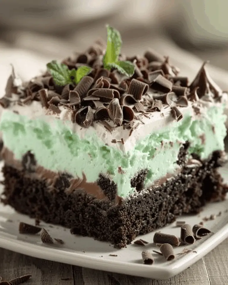 Chocolate Mint Poke Cake