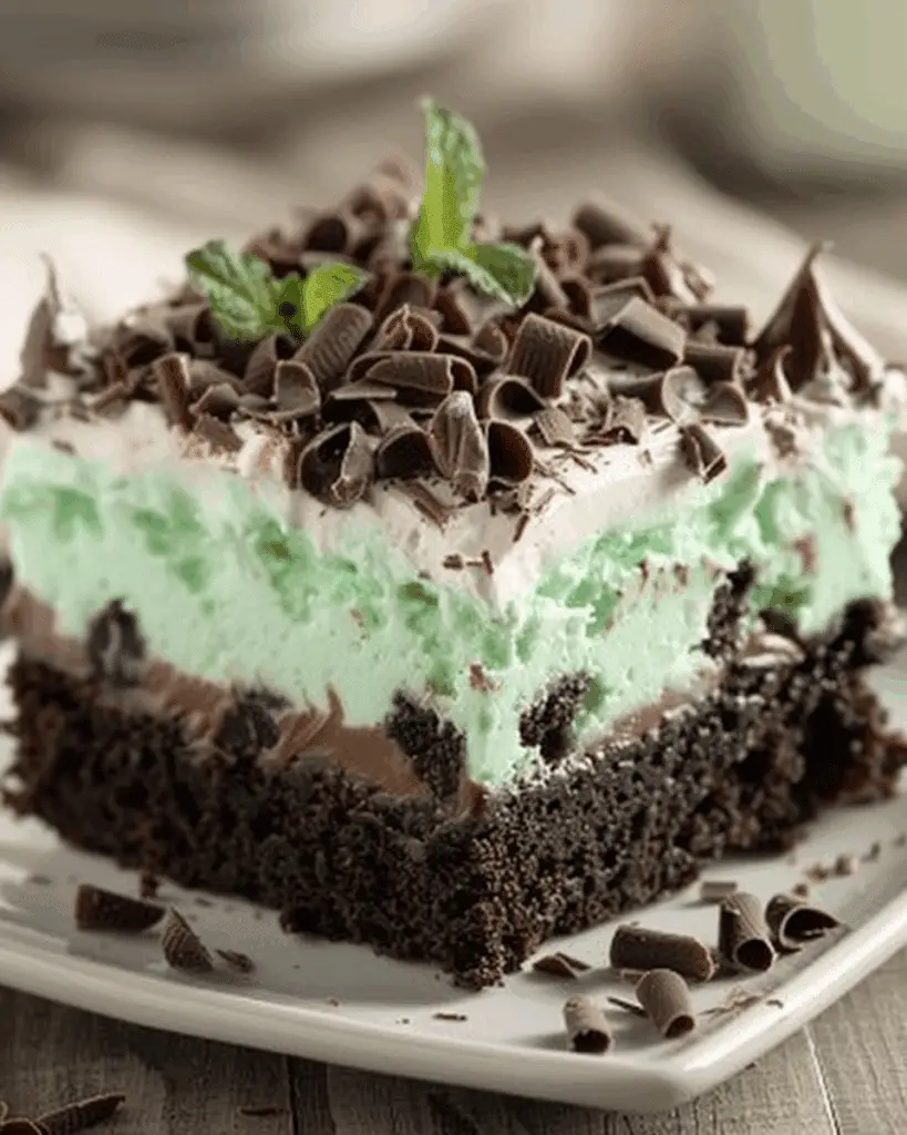 Chocolate Mint Poke Cake