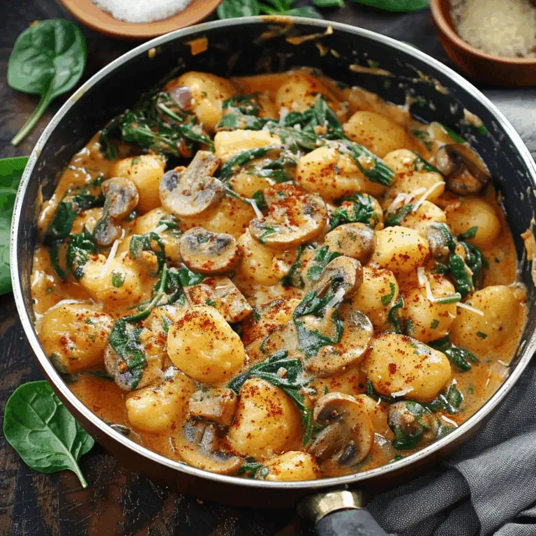 Creamy Spinach and Mushroom Gnocchi