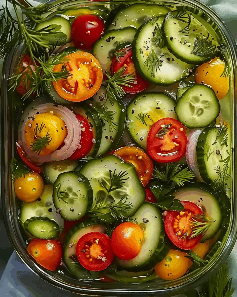 Marinated Cucumbers, Onions, and Tomatoes