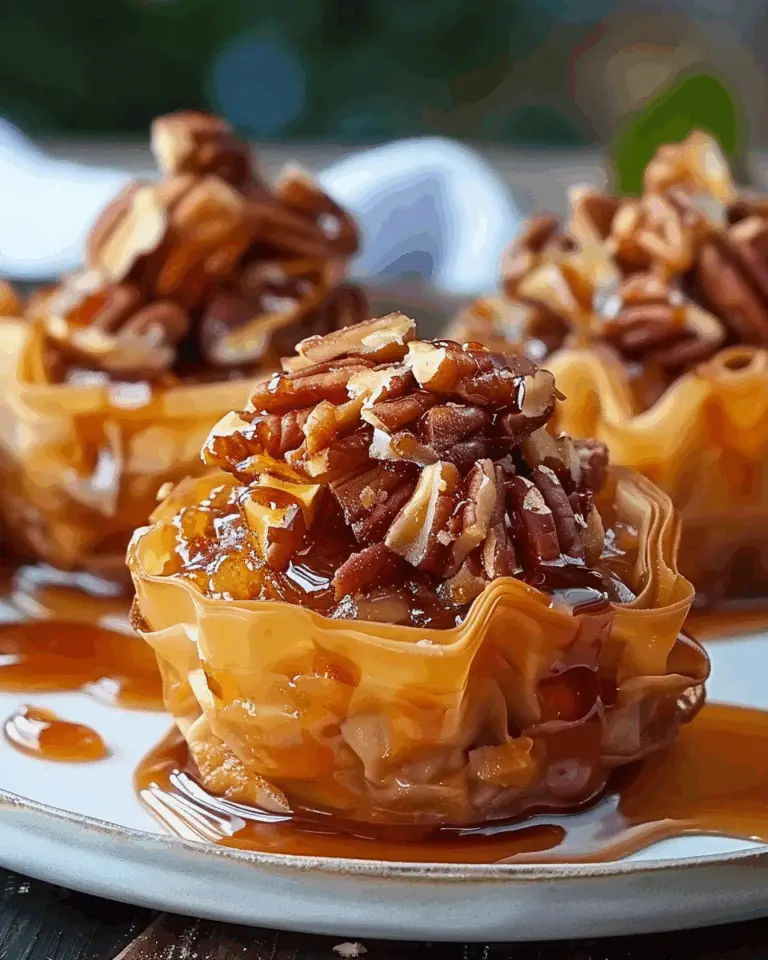 Pecan Caramel Baklava Cups