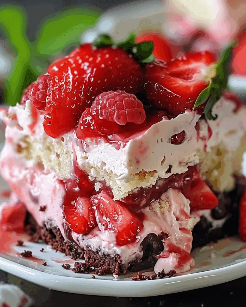 Strawberry Earthquake Cake