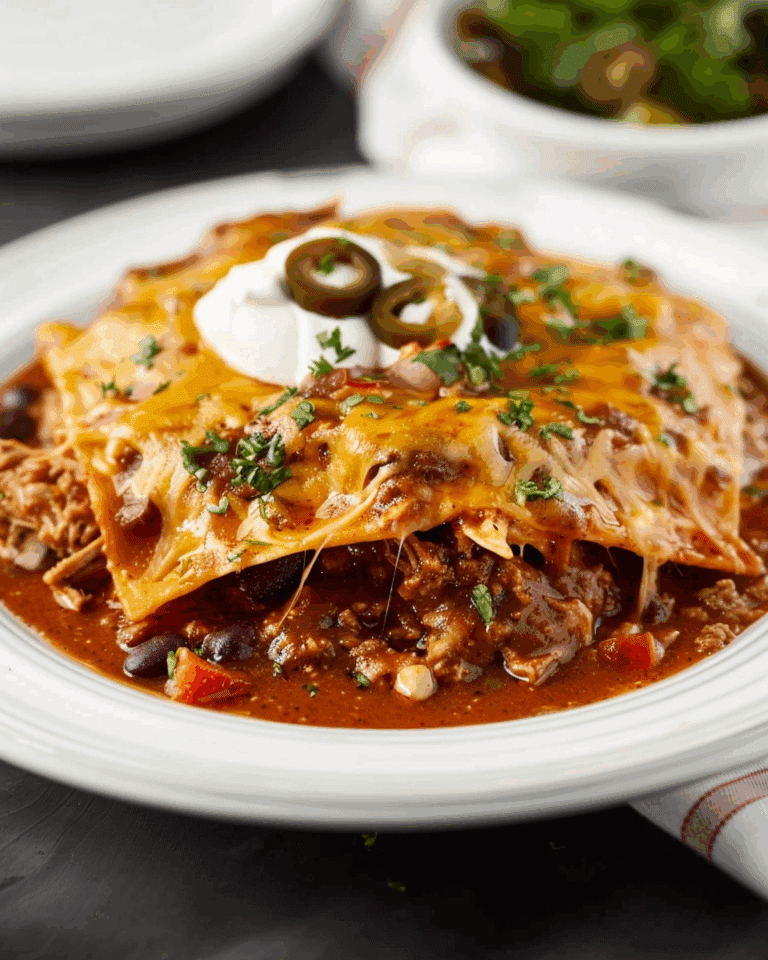 Crock Pot Shredded Beef Enchilada Casserole