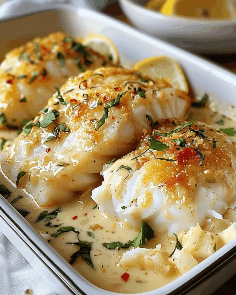 Baked Cod in Coconut Lemon Cream Sauce