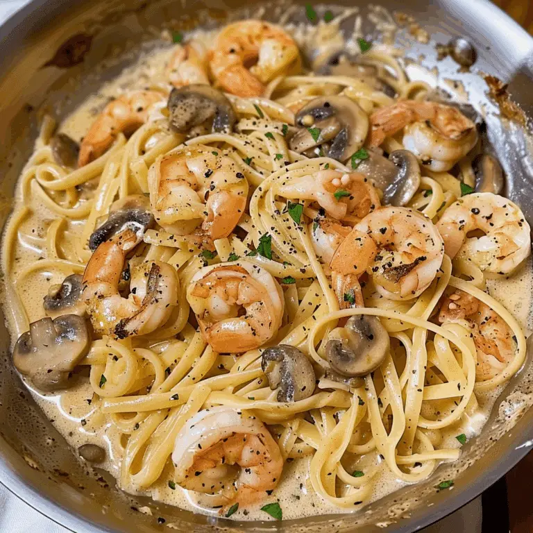 Creamy Shrimp Pasta with Mushrooms