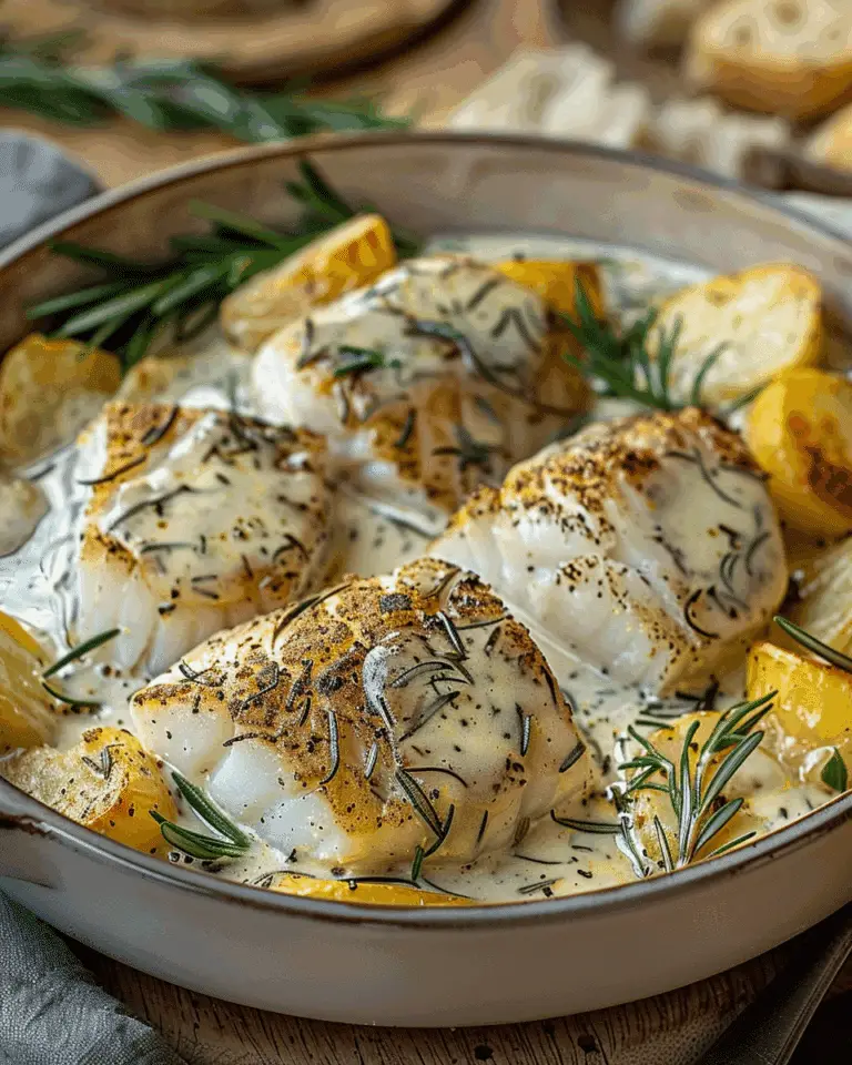 Cod & Potatoes in Rosemary Cream Sauce