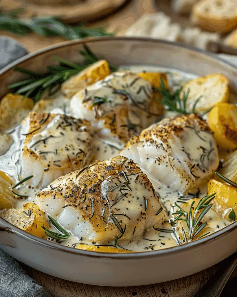 Cod & Potatoes in Rosemary Cream Sauce
