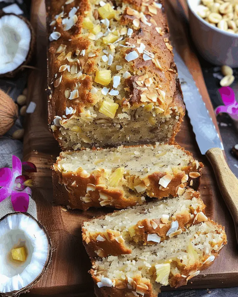 Hawaiian Banana Bread with Pineapple, Coconut & Macadamia Nuts