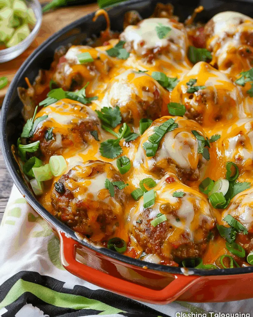 Baked Enchilada Meatballs