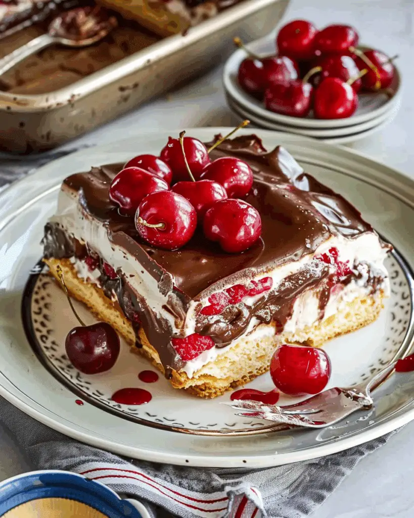 Cherry Chocolate Éclair Cake