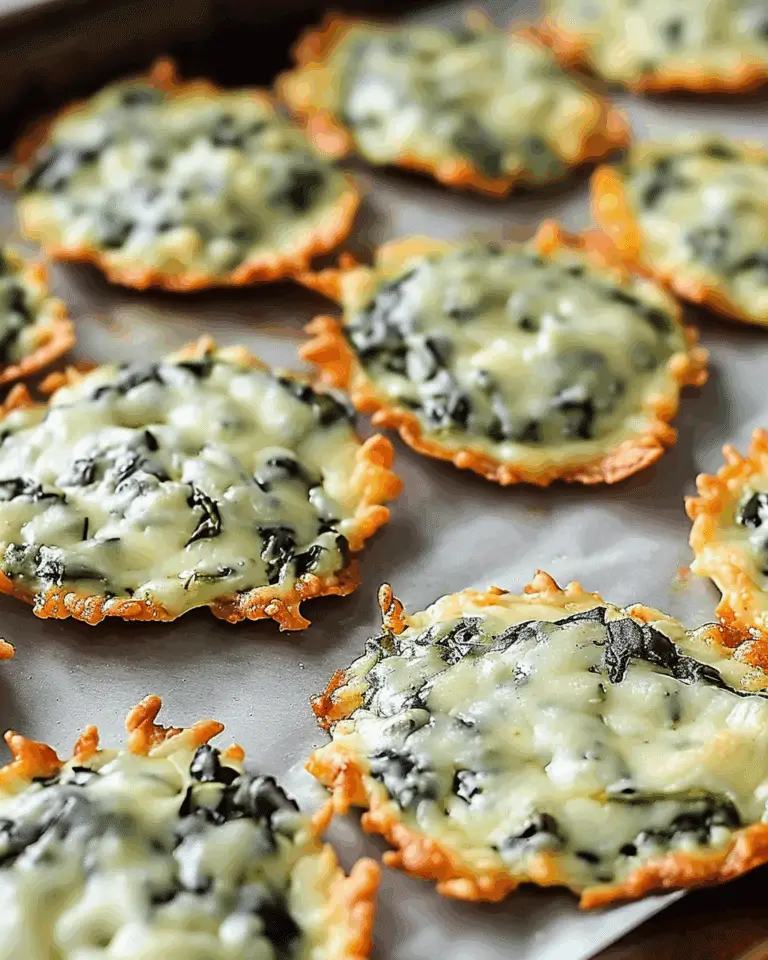 Spinach Dip Cheese Crisps