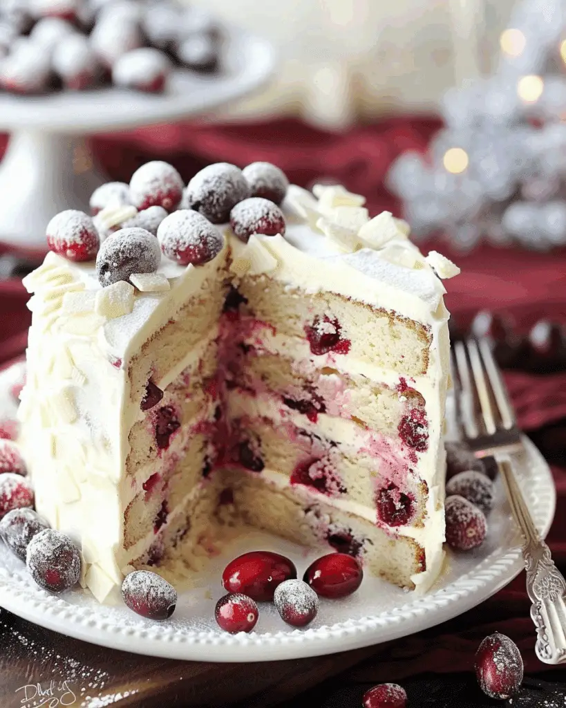 Sparkling Cranberry White Chocolate Cake
