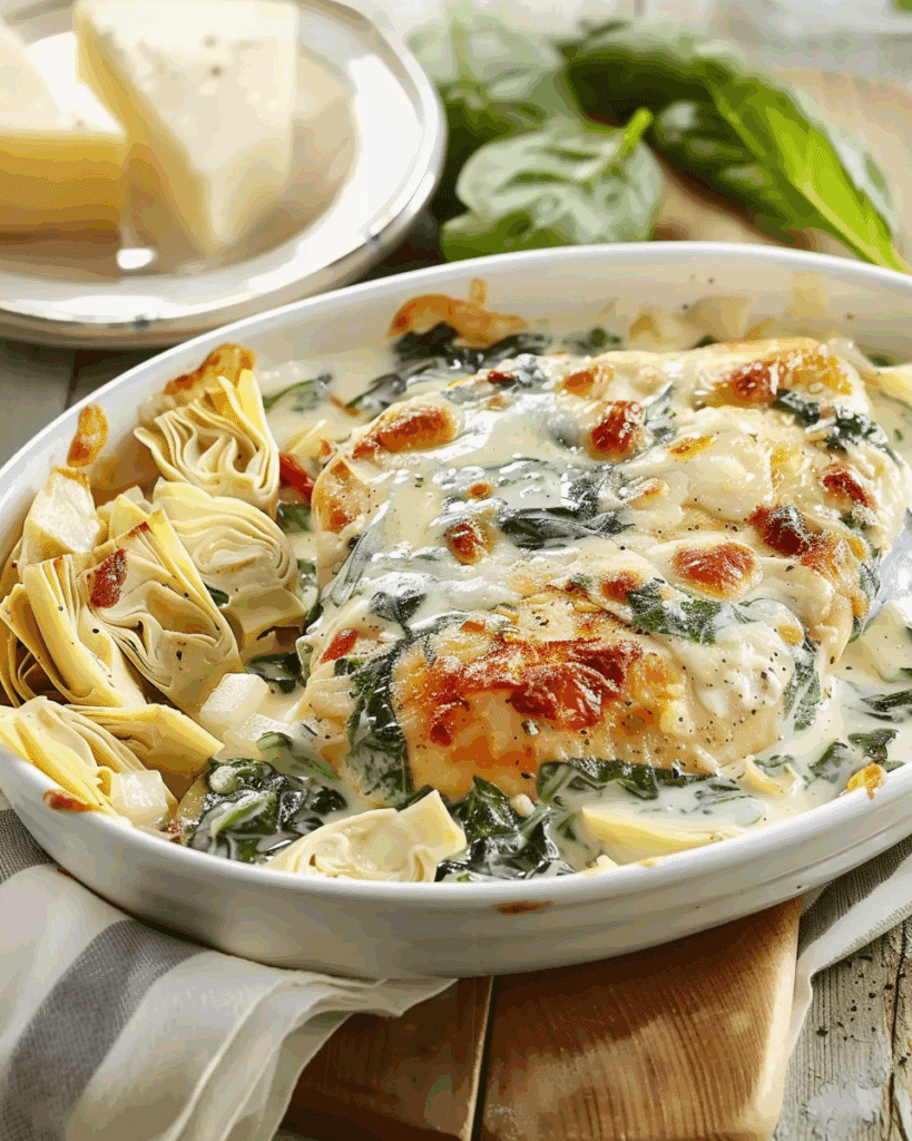 Spinach Artichoke Chicken with Cottage Cheese
