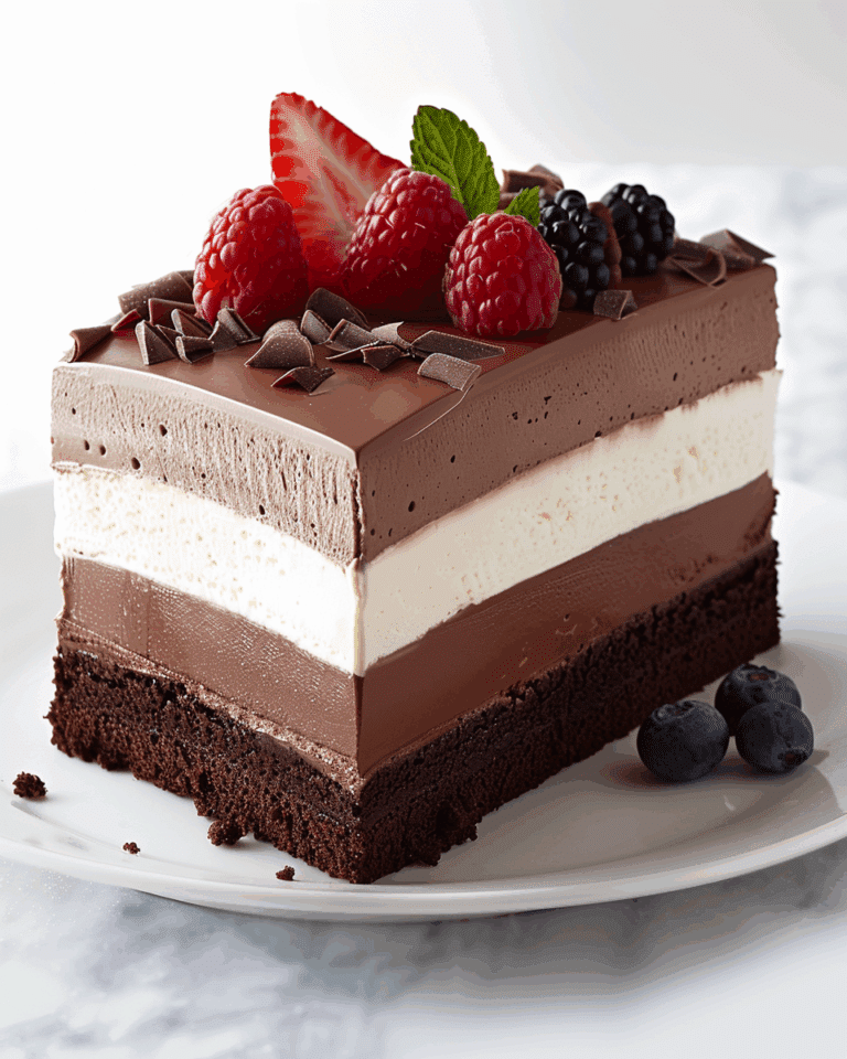 Triple Chocolate Mousse Cake