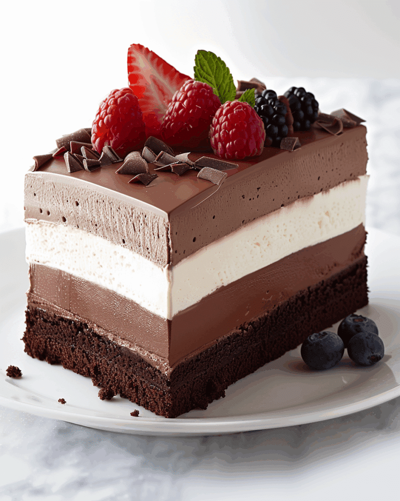 Triple Chocolate Mousse Cake