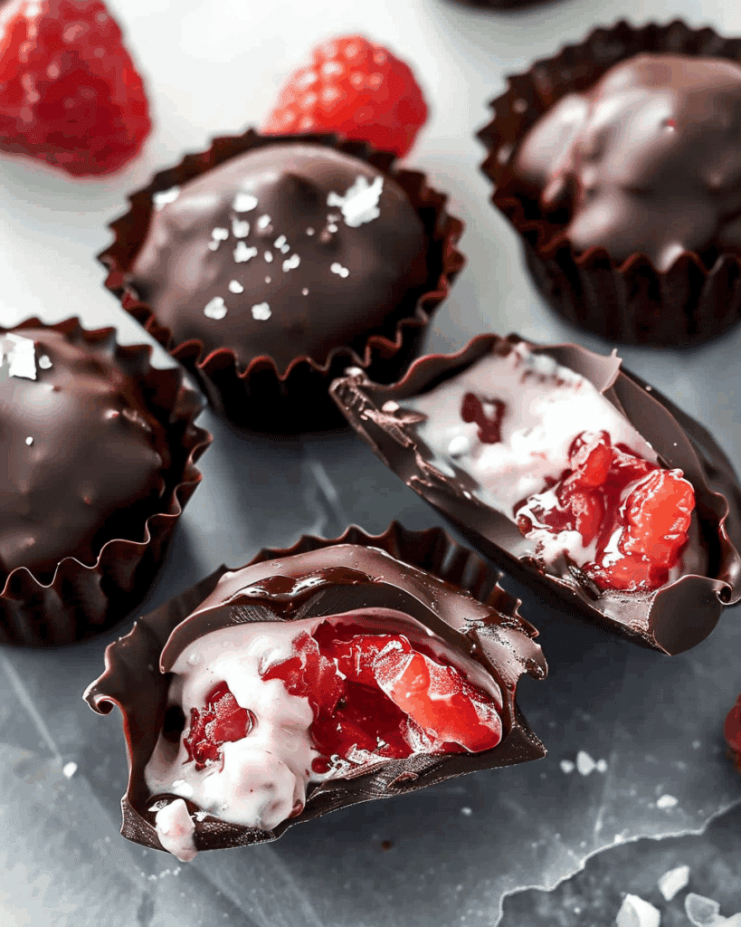 Chocolate Strawberry Frozen Yogurt Bites