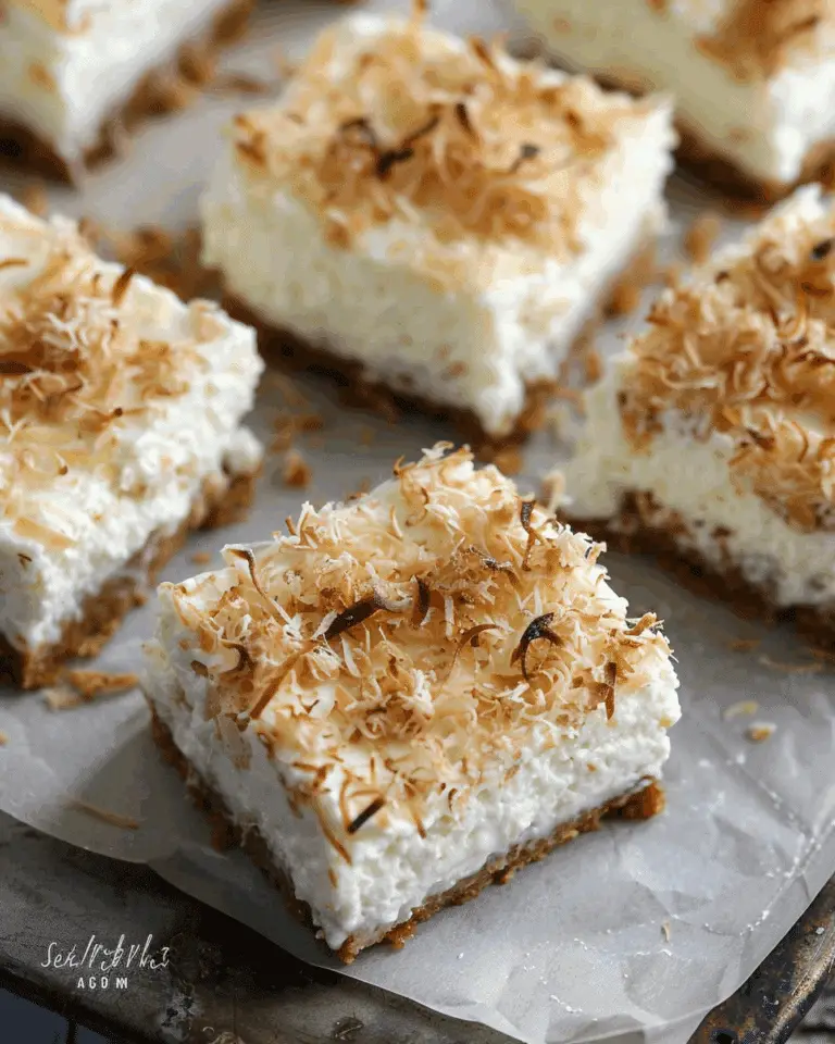 Skinny Coconut Cheesecake Bars