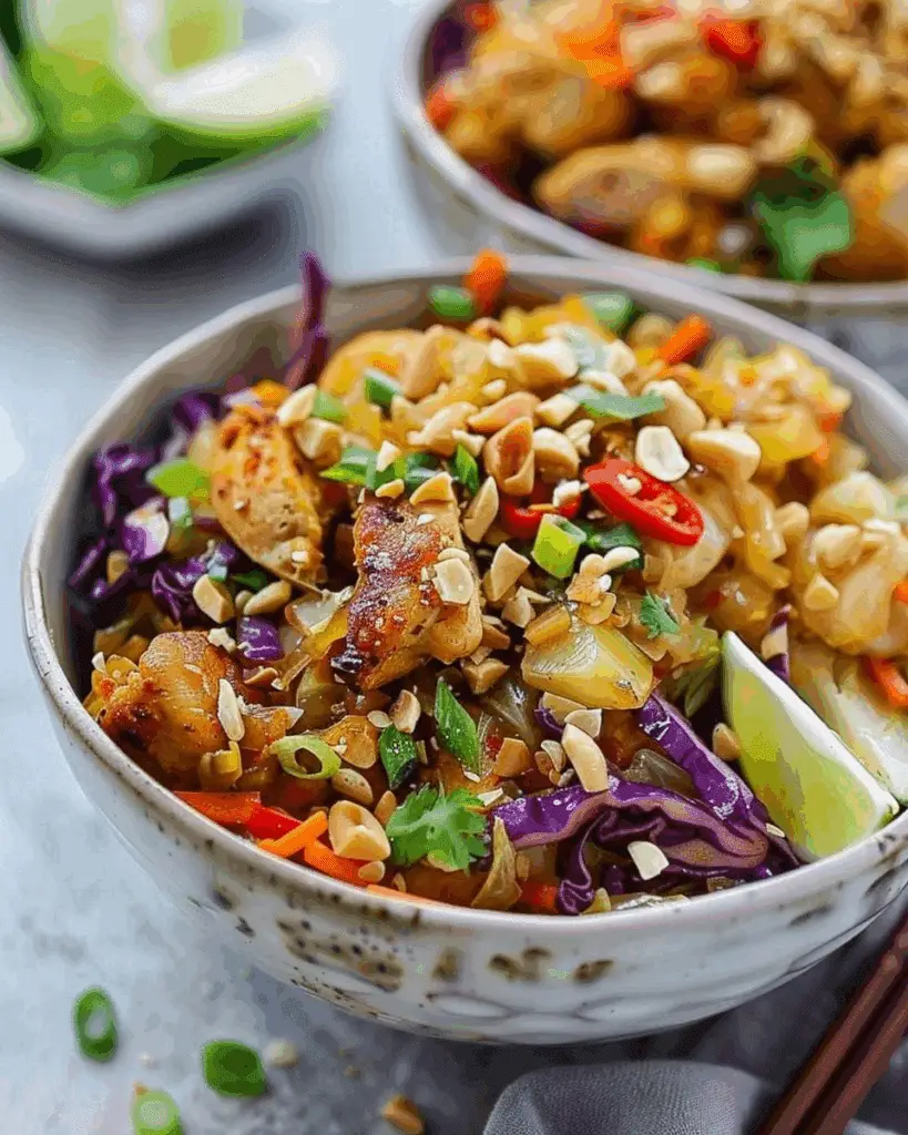 Thai-Inspired Chicken and Cabbage Bowls