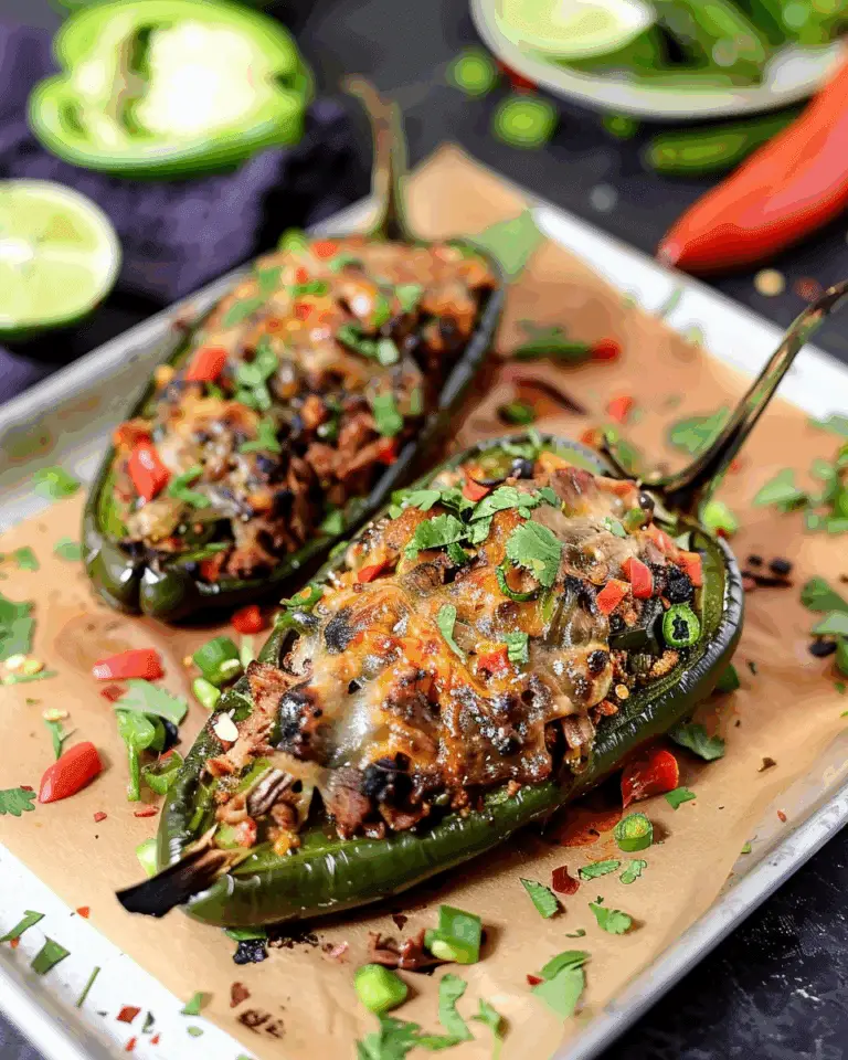 Brisket Stuffed Poblano Peppers