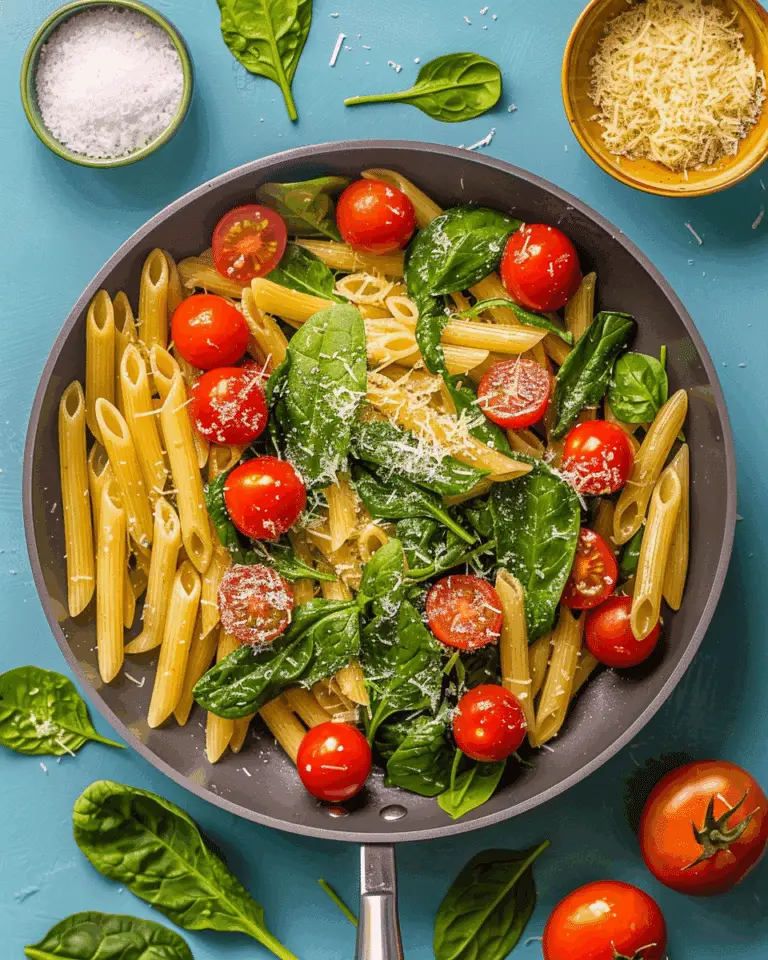 Easy Tomato and Spinach Pasta