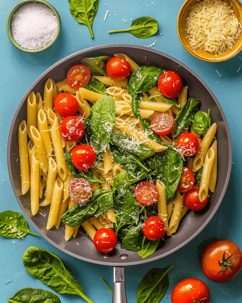 Easy Tomato and Spinach Pasta