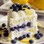 No-Bake Lemon Dazzling Blueberry Cream Cake