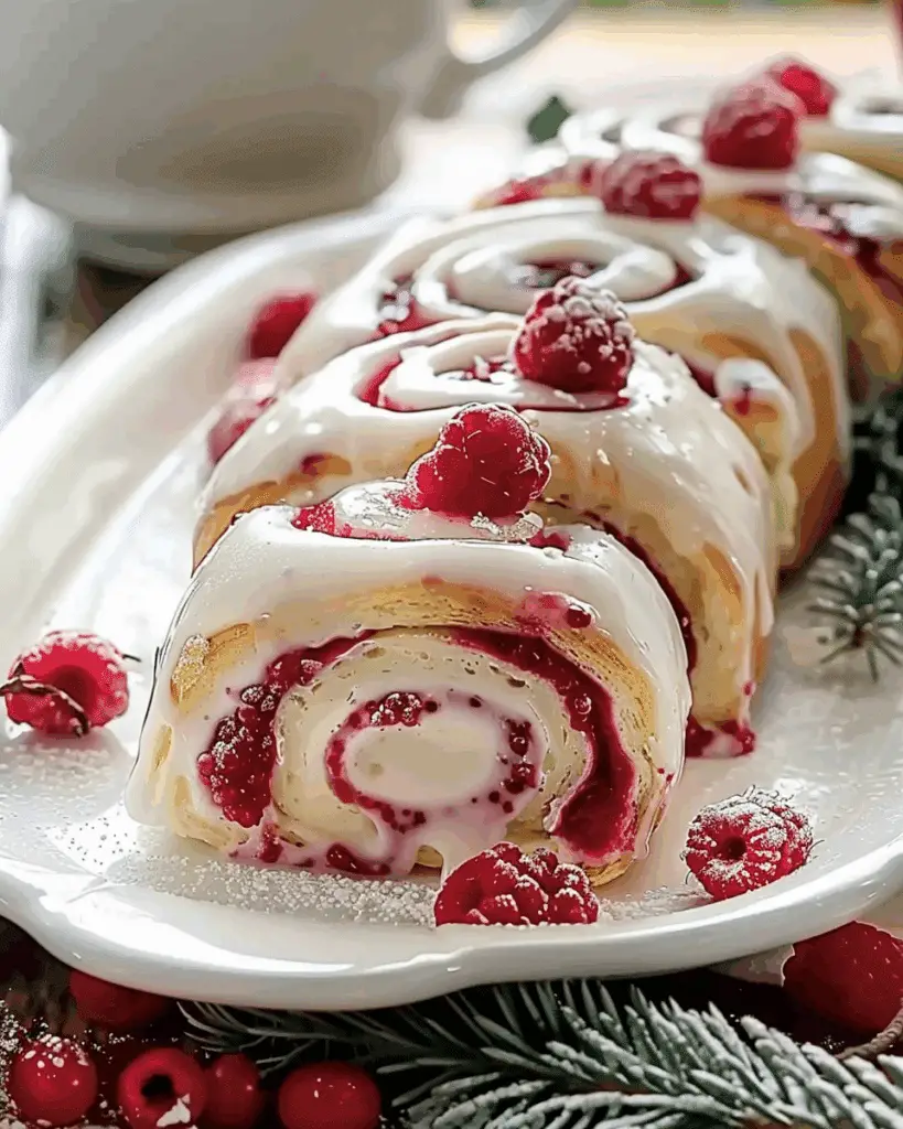 Raspberry Swirl Christmas Roll