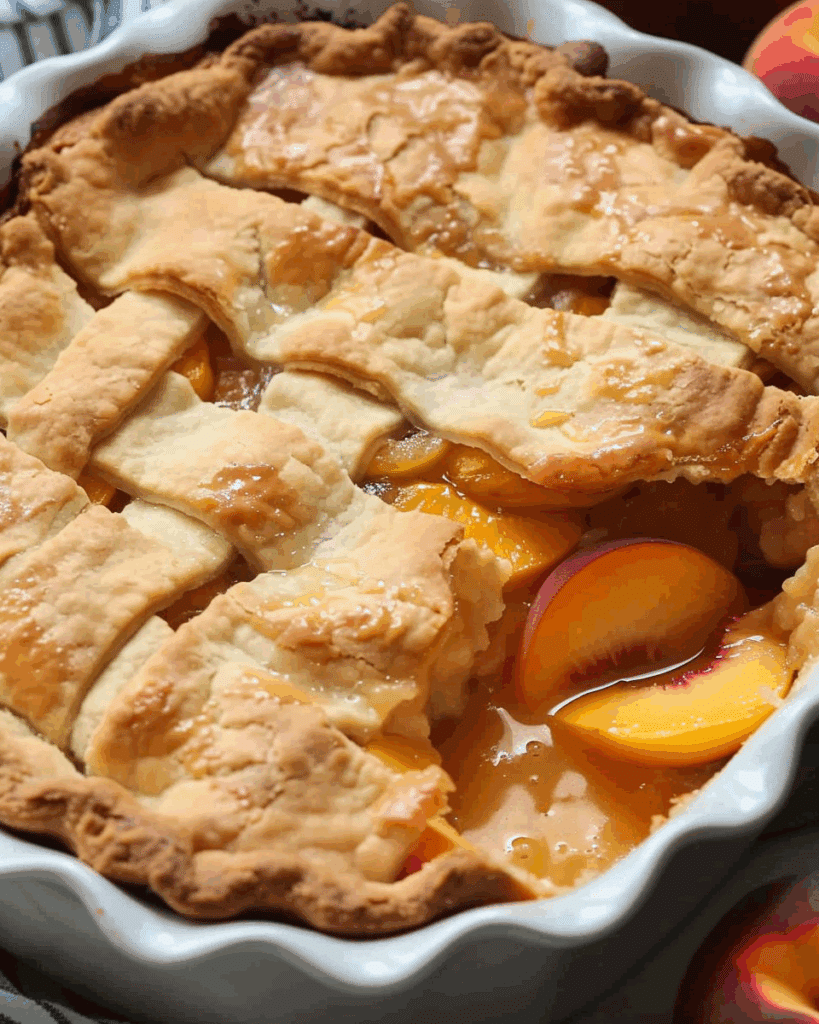 Triple Crust Peach Cobbler