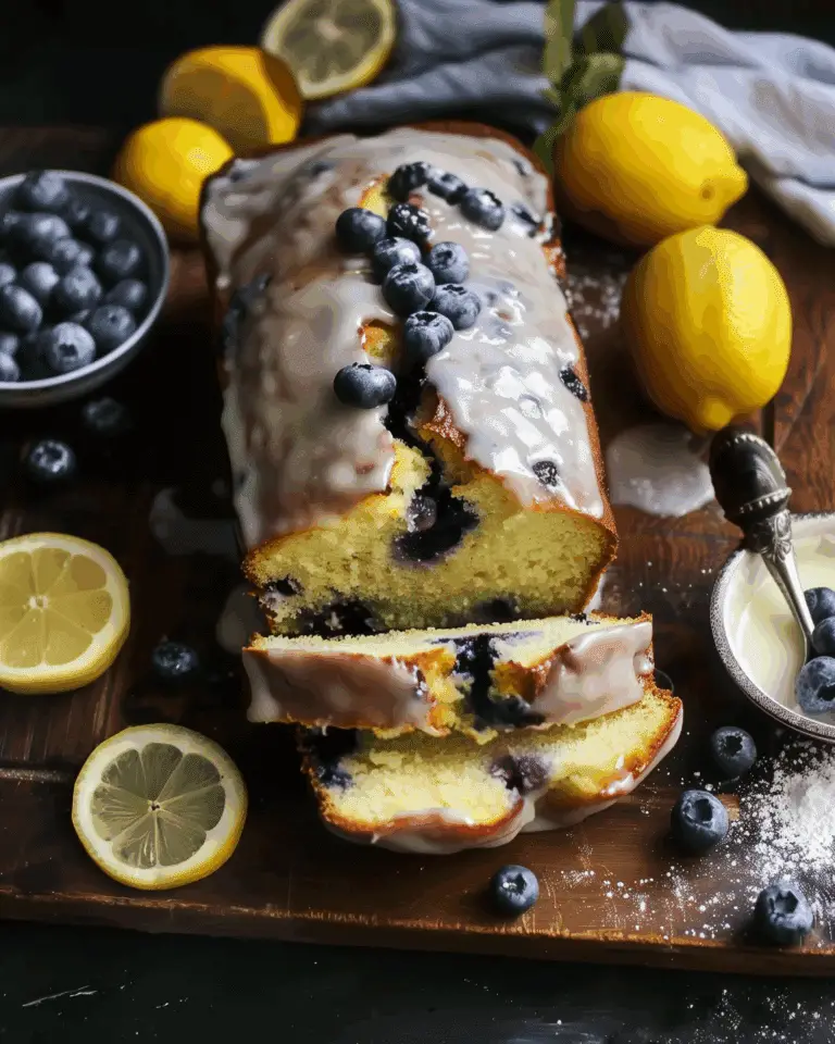 Lemon Blueberry Loaf with Lemon Glaze