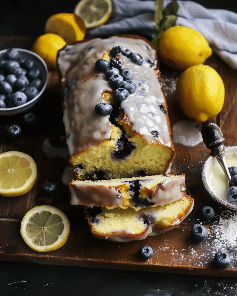 Lemon Blueberry Loaf with Lemon Glaze
