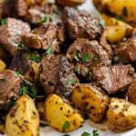 Butter Steak Bites with Garlic Herb Potatoes