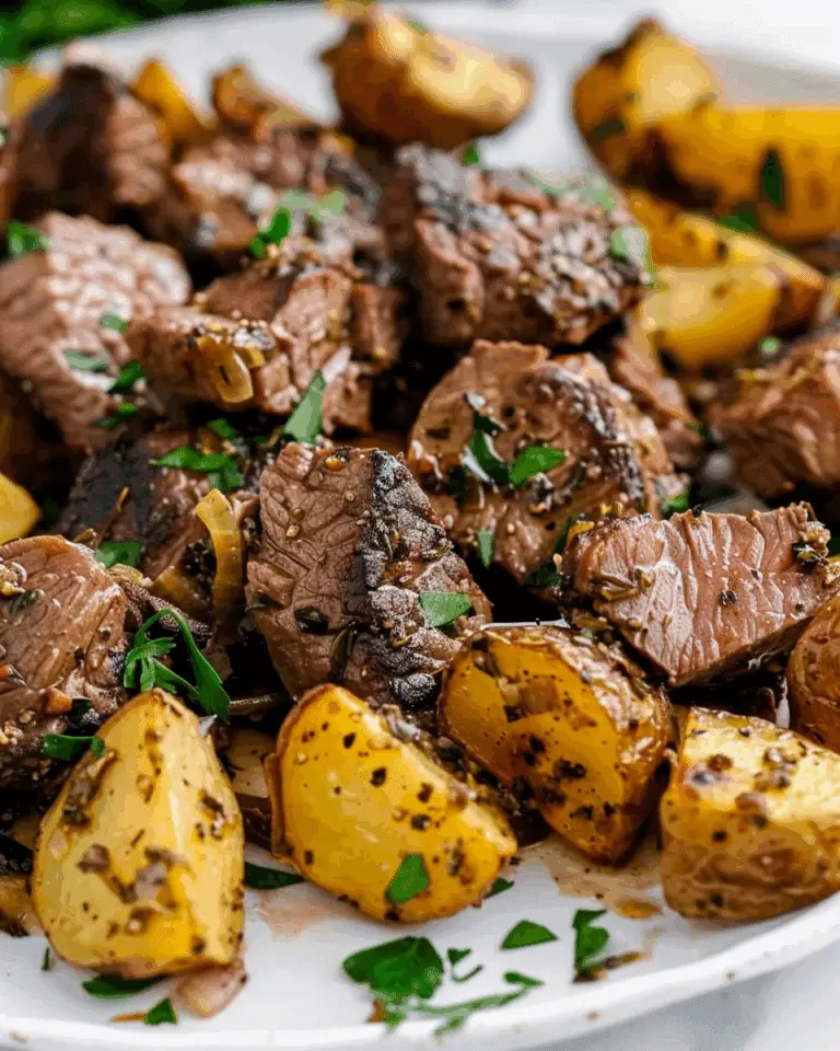 Butter Steak Bites with Garlic Herb Potatoes