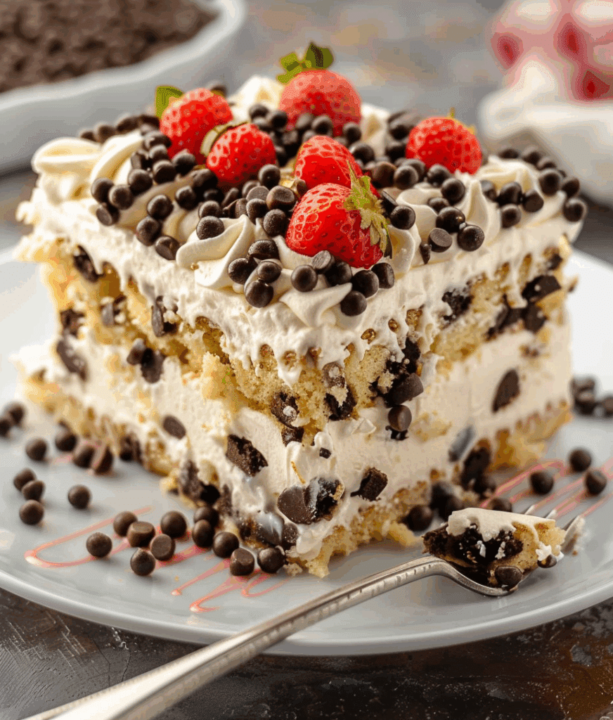 Cannoli Poke Cake