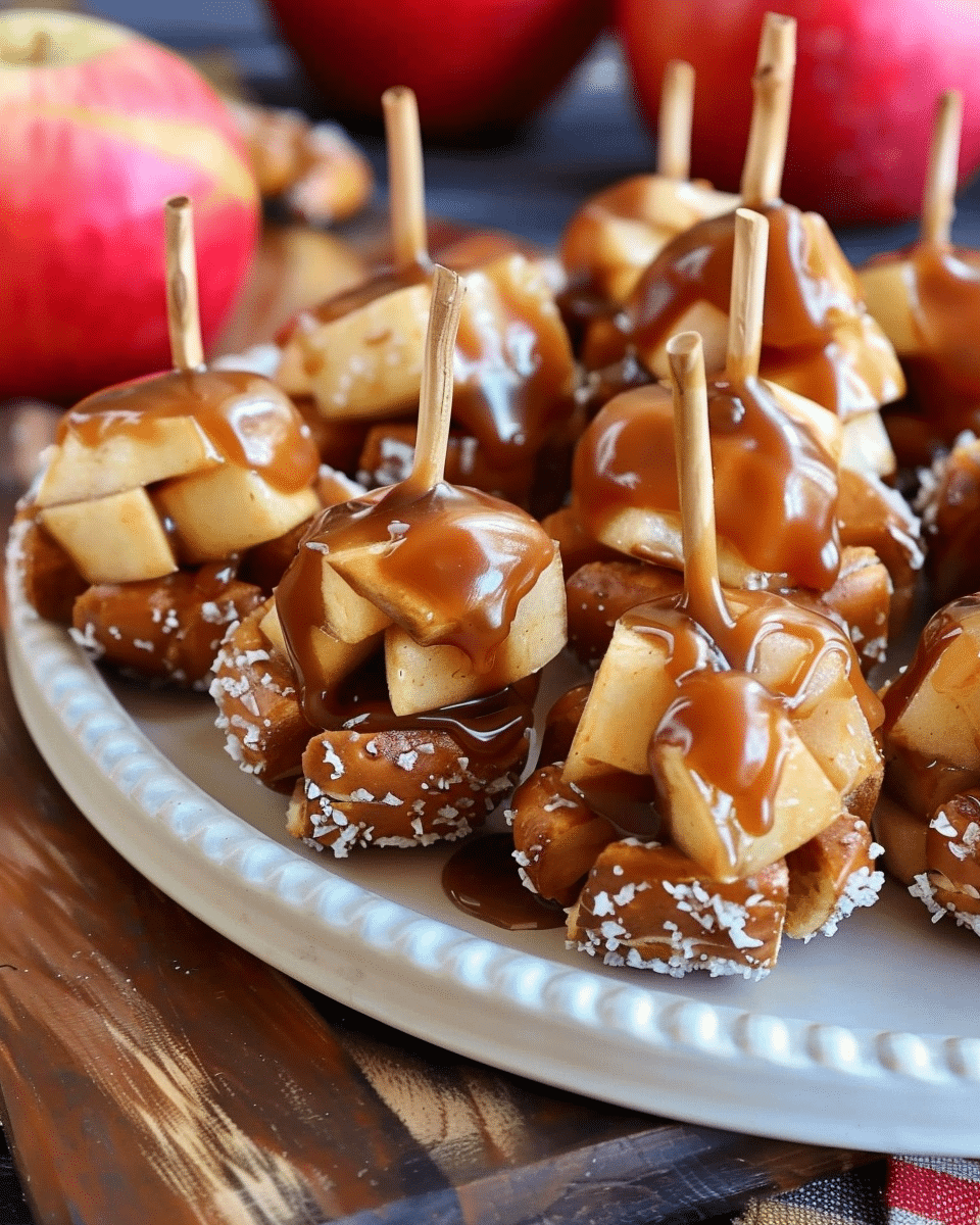 Caramel Apple Pretzel Bites