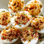 Spicy Chili Garlic Deviled Eggs