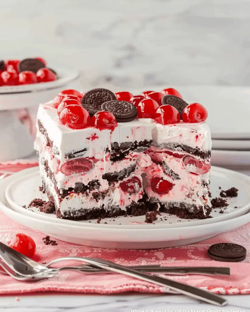 Cherry Oreo Icebox Cake
