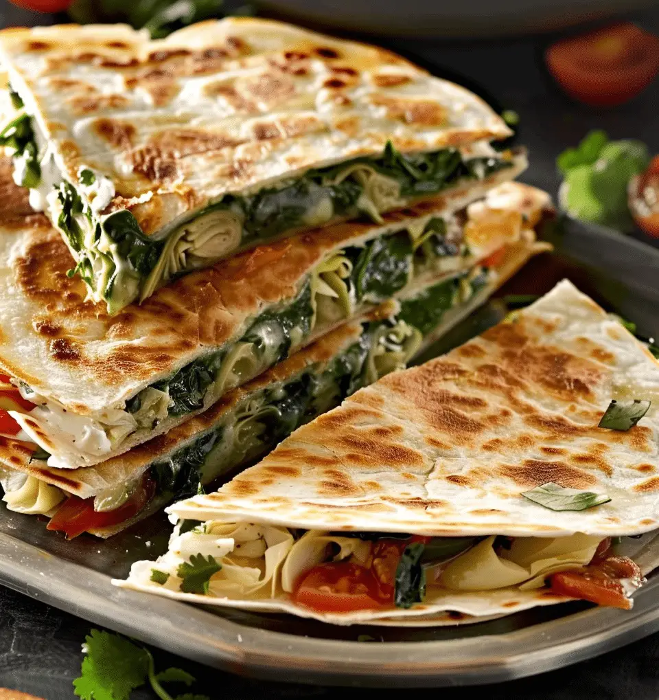 Spinach Artichoke Quesadillas