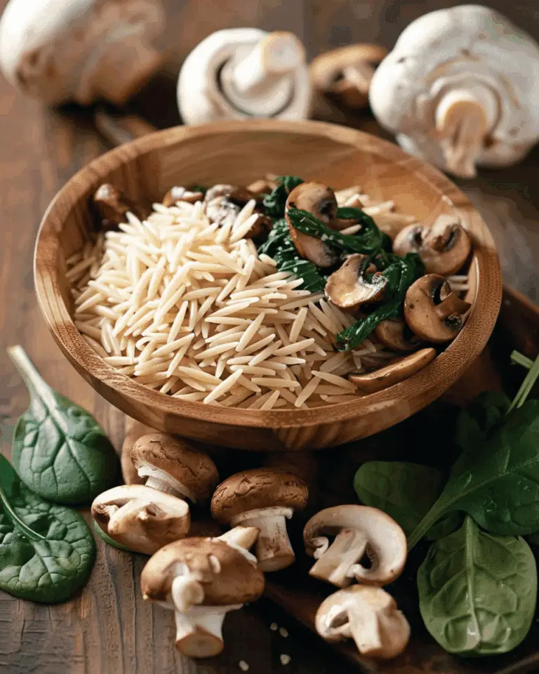 Mushroom and Spinach Orzo