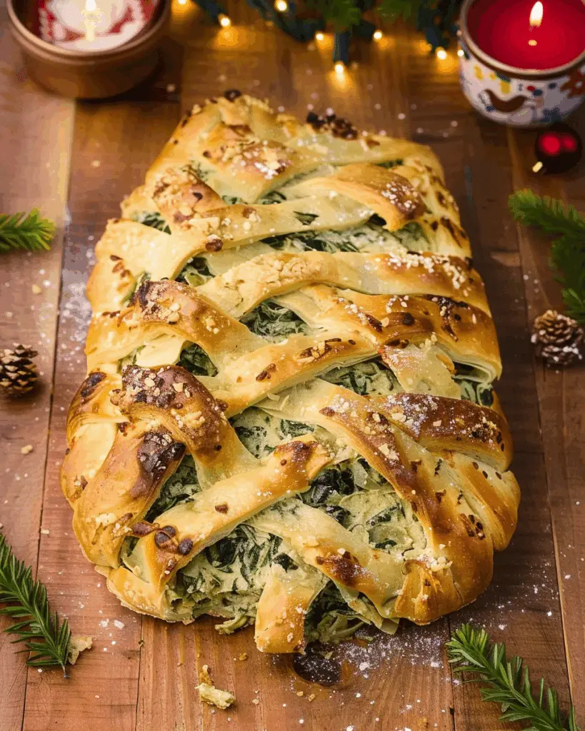 Spinach Artichoke Dip Pull Apart Christmas Bread