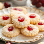 Cherry Almond Whipped Shortbread Cookies
