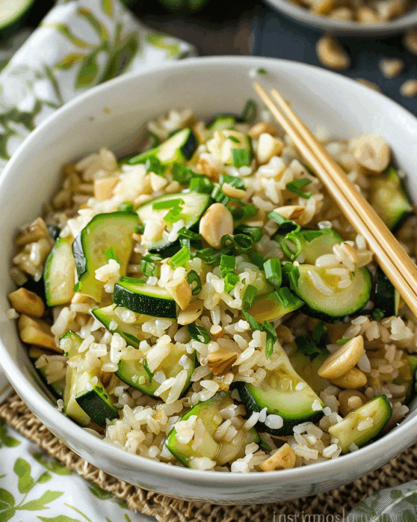 Zucchini Fried Rice with Walnuts