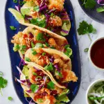 Chicken Wonton Tacos with Crunchy Slaw