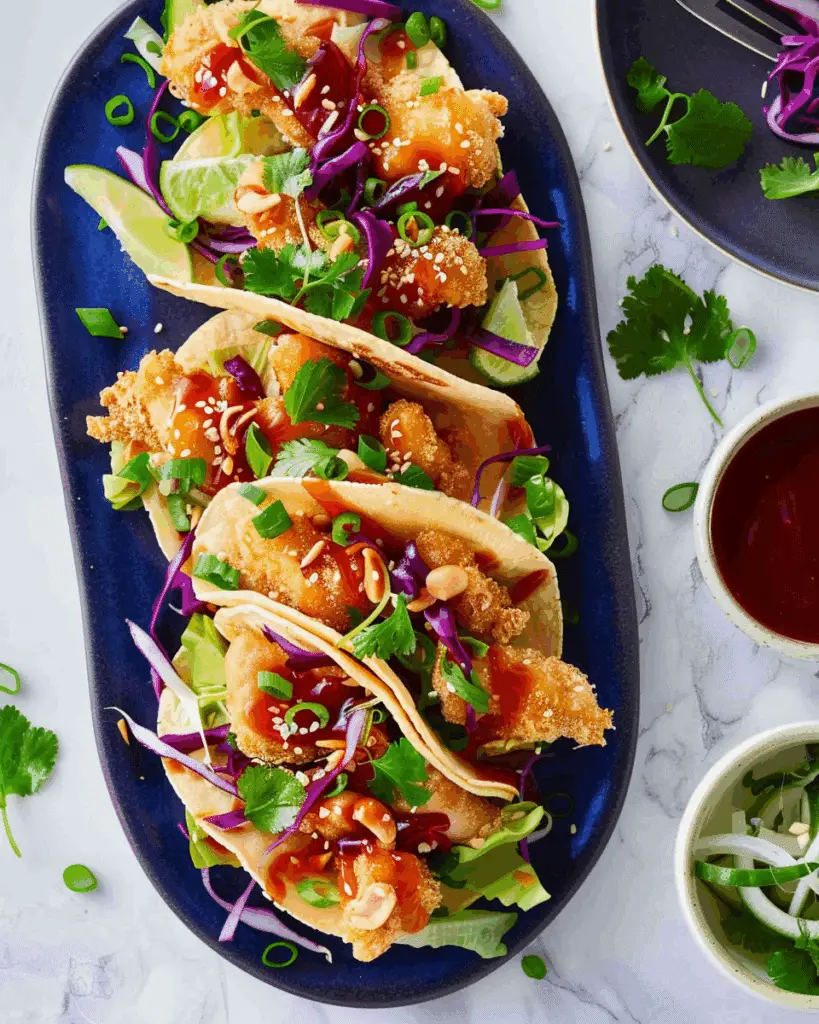 Chicken Wonton Tacos with Crunchy Slaw