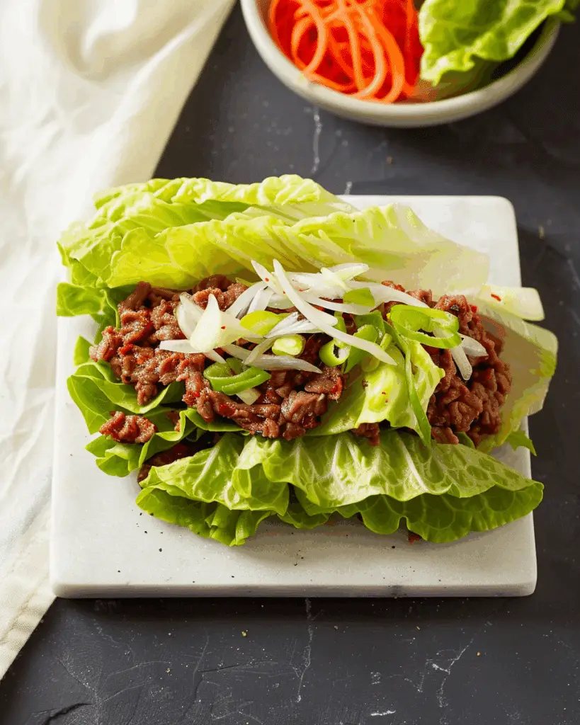 Korean Ground Beef Lettuce Wraps