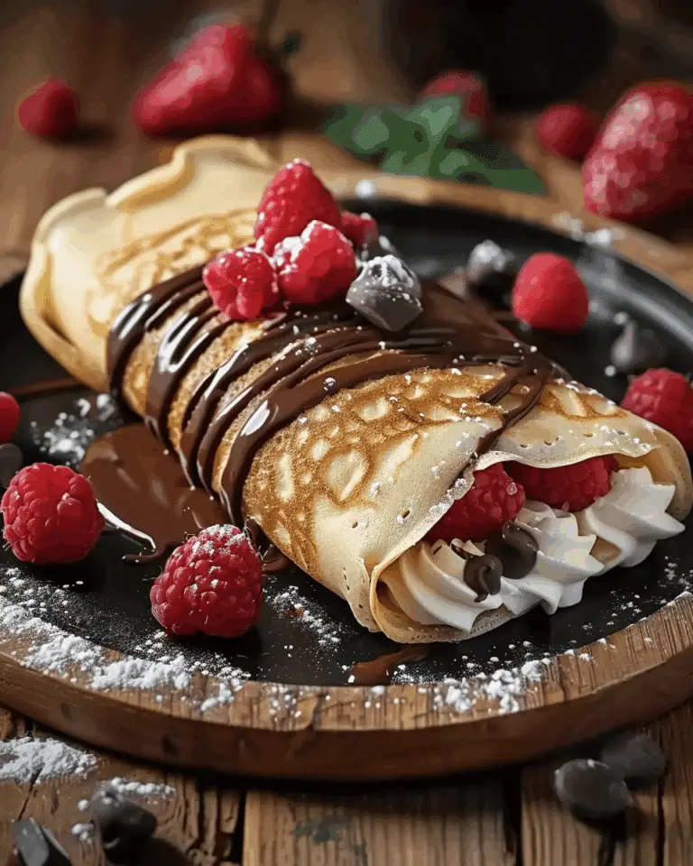 Handmade Chocolate Filled Rolled Crêpes