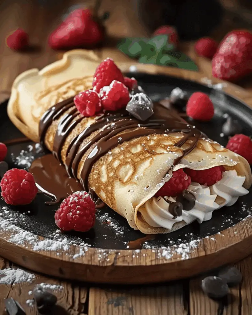 Handmade Chocolate Filled Rolled Crêpes