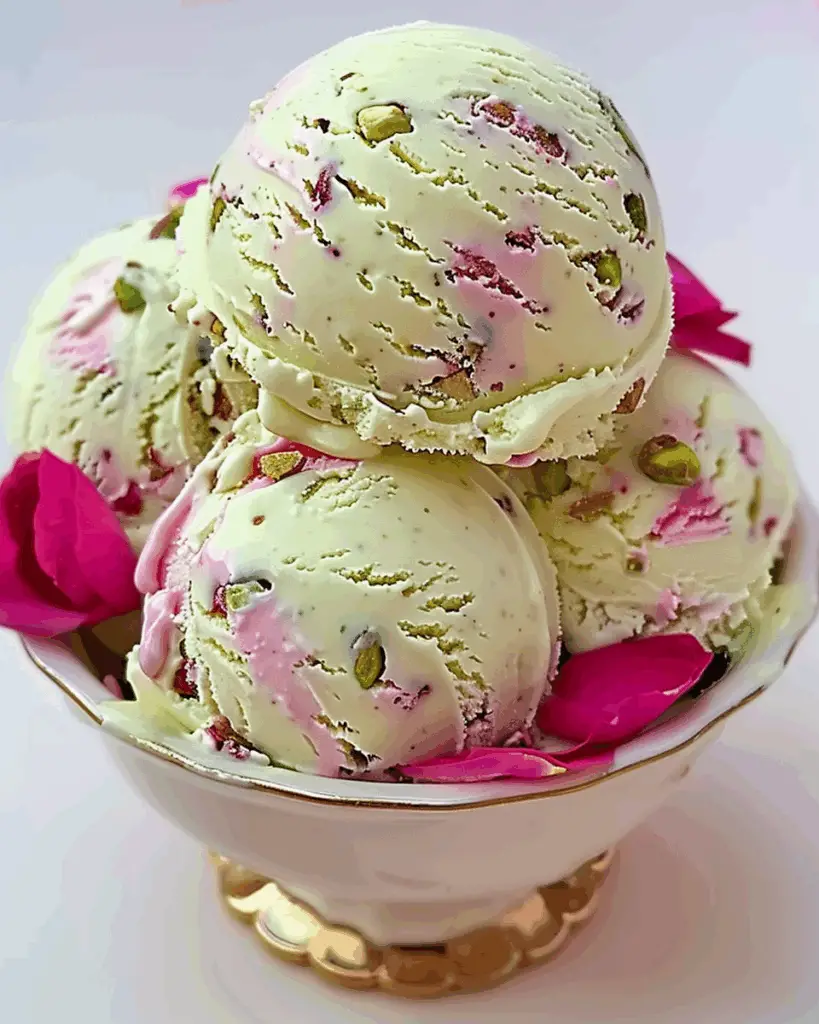 Rose Pistachio Cheesecake Ice Cream