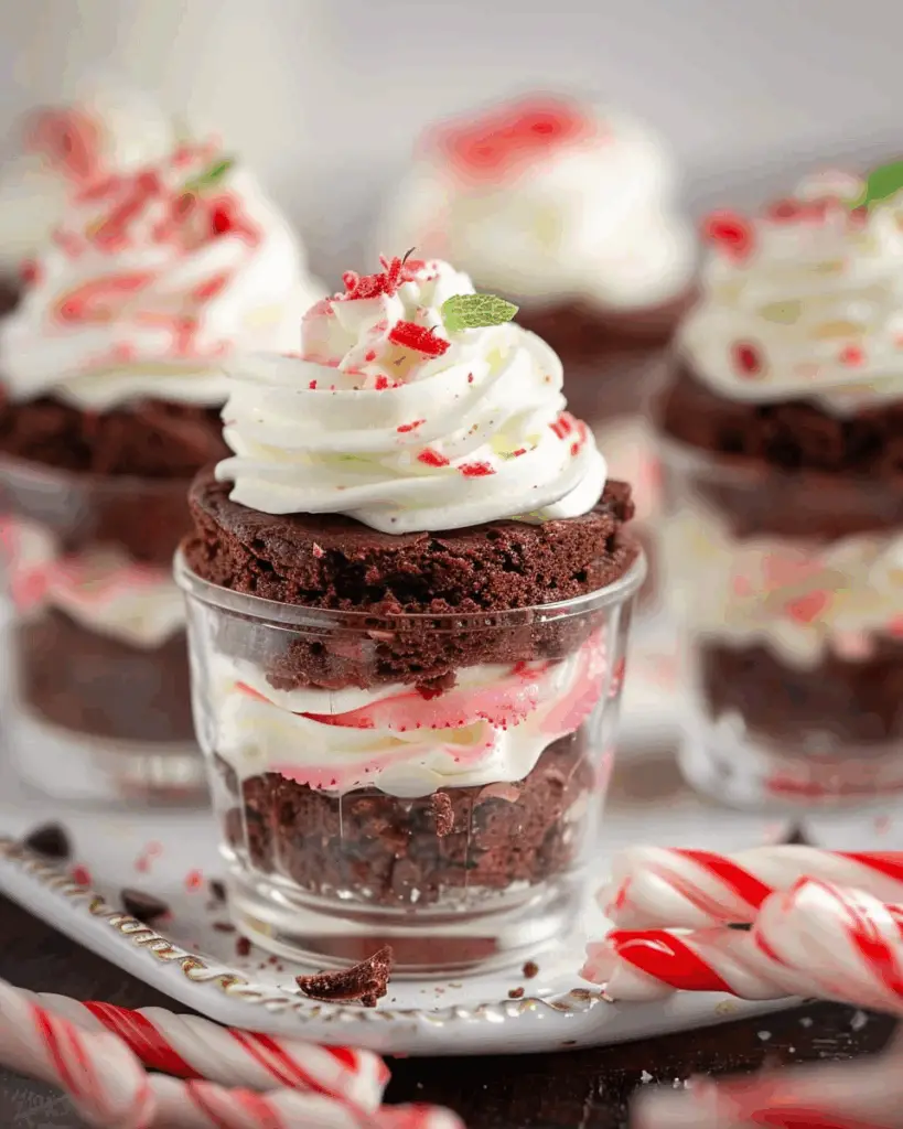 Mini Brownie Peppermint Parfaits