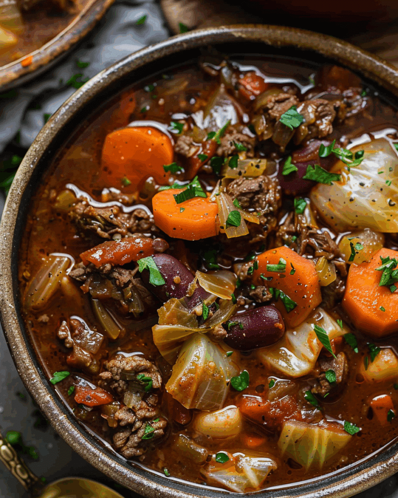 Best Ever Beef and Cabbage Soup