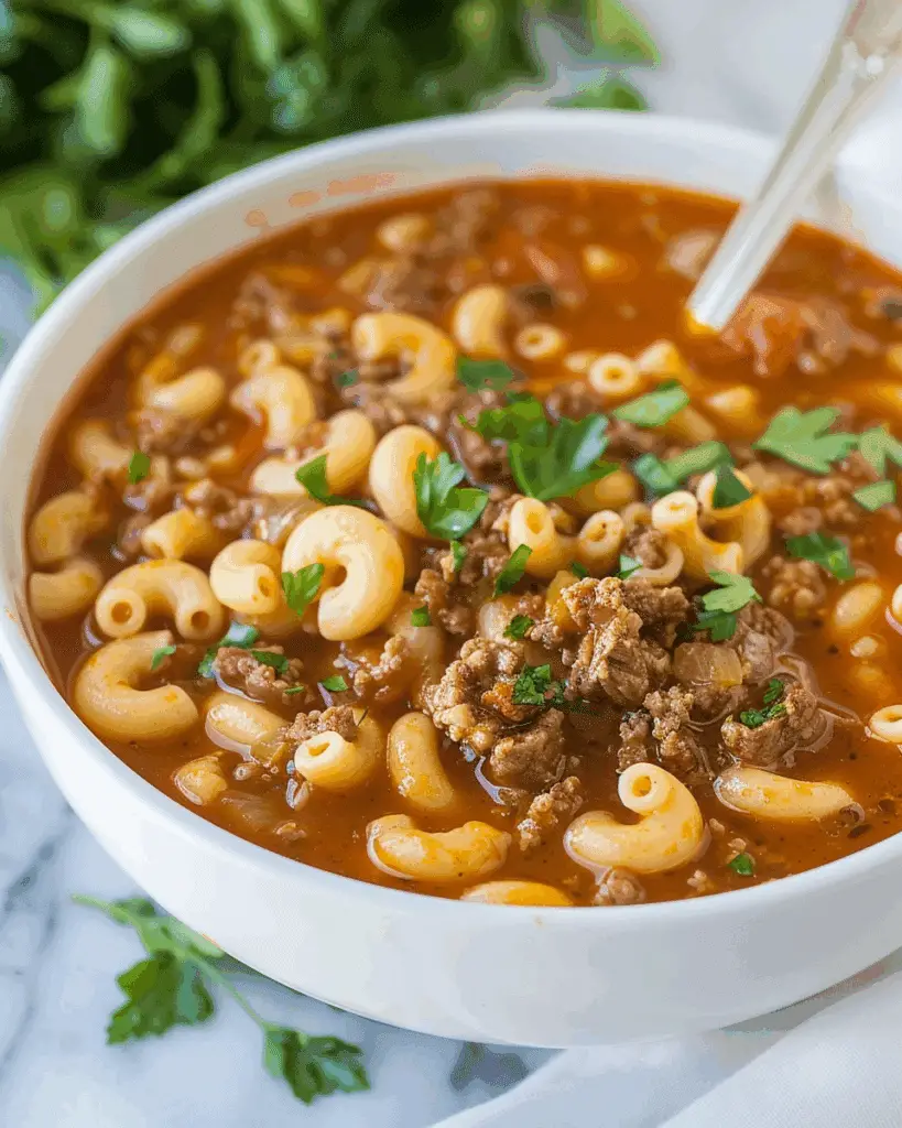 Beef Macaroni Soup